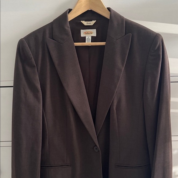 Vintage Wool and Spandex Blend Brown One Button Talbots Blazer Fully Lined Sz 12 - Picture 2 of 11